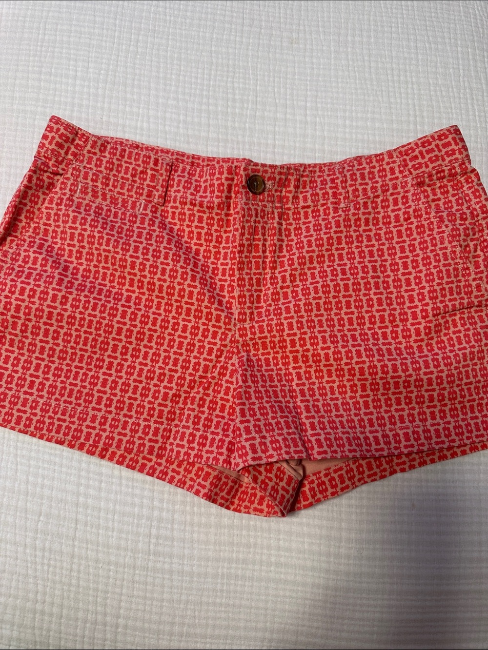 GAP Coral Pink Patterned Jean Shorts